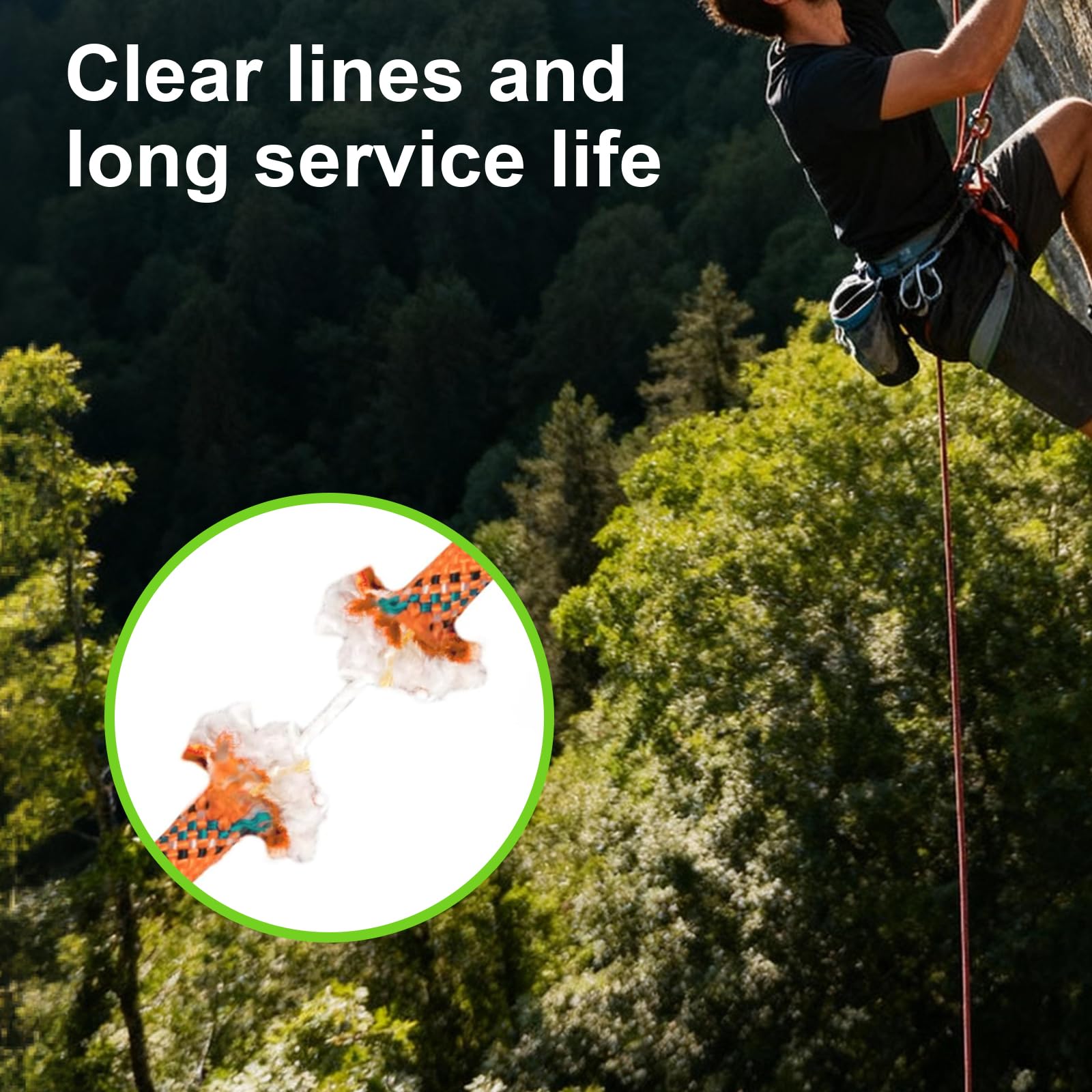 Cuerda de Escalada 10mm Estática 20m Rescate Alturas UIAA Fluorescente Negra