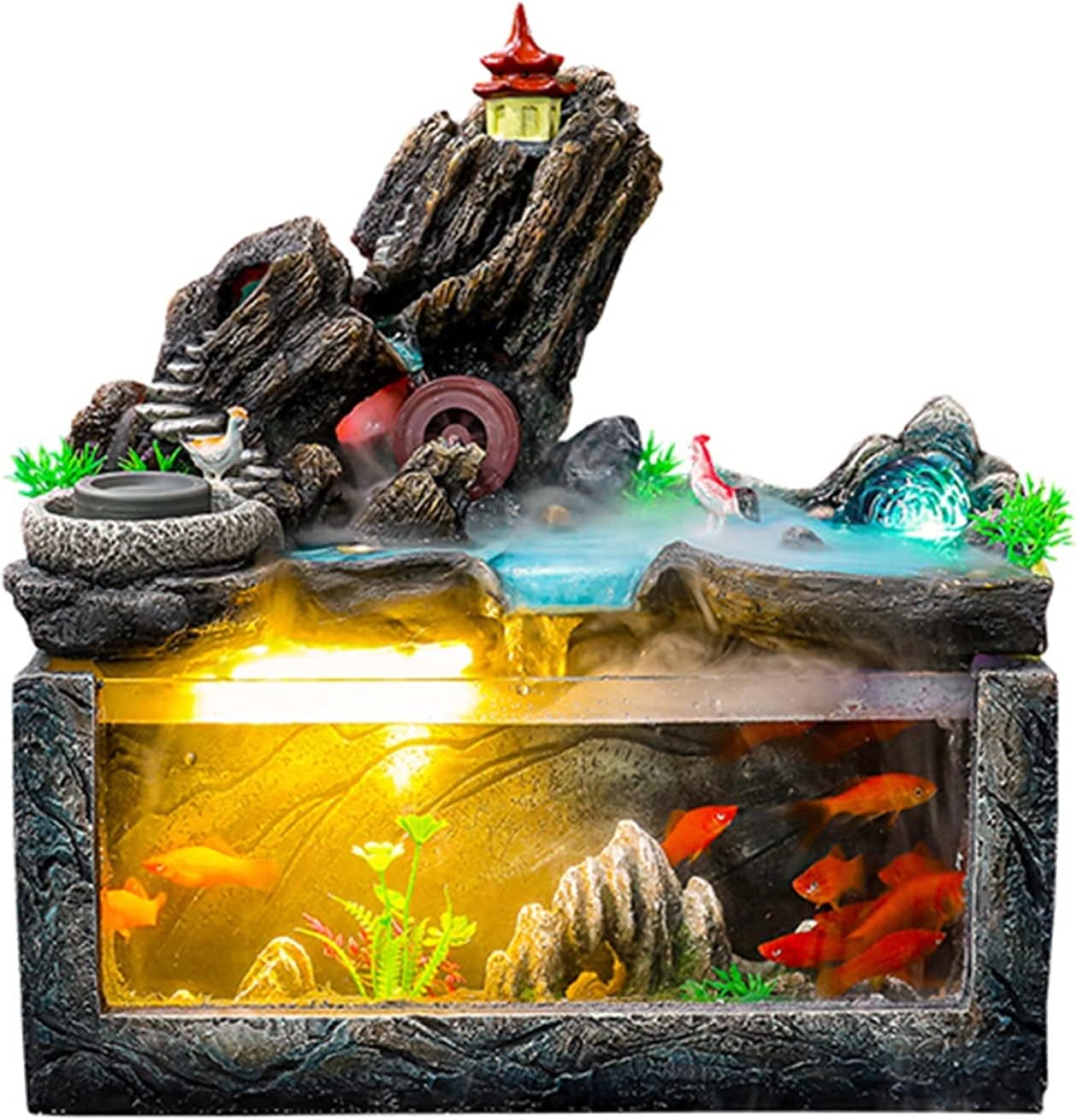 Moisture Indoor Water Fountains Tabletop Waterfall Fountain