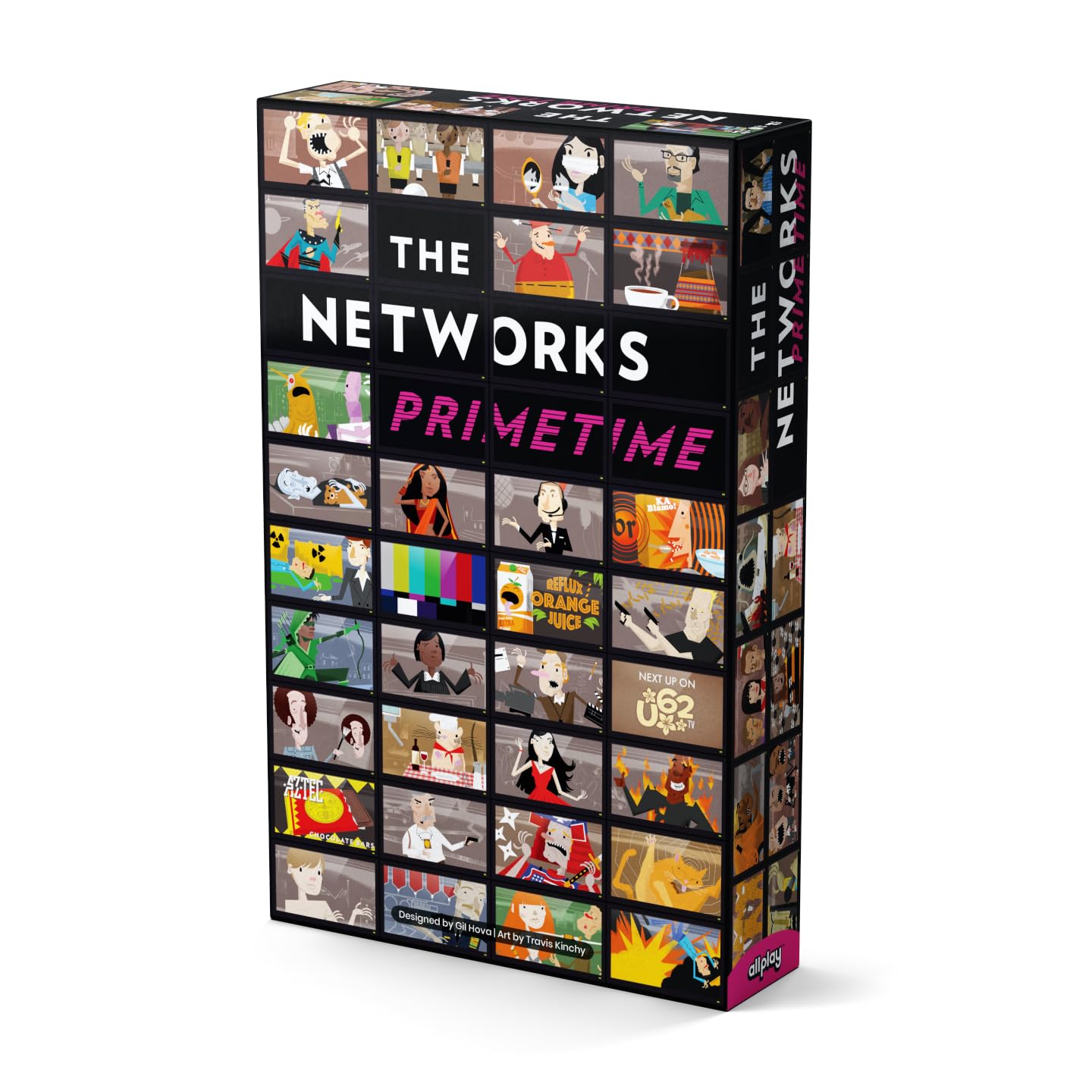 BOARD GAME TABLES.COM AllPlay | The Networks: Primetime | Strategisches Kartenspiel, Karten, Spielbretter, Marker | 1-5 Spieler | 60 Minuten