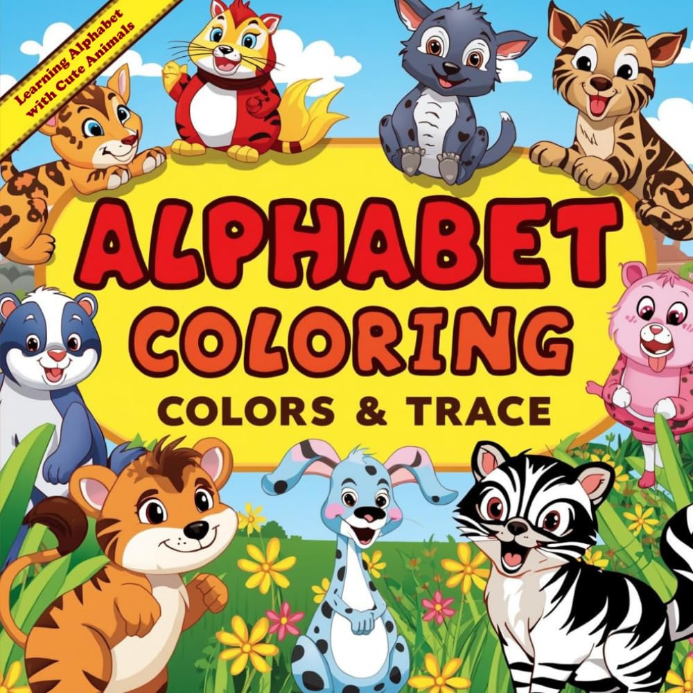 Alphabet Coloring Book for Kids Ages 3-5: Learn Letters A to Z with Cute Animals and Fun Coloring Pages