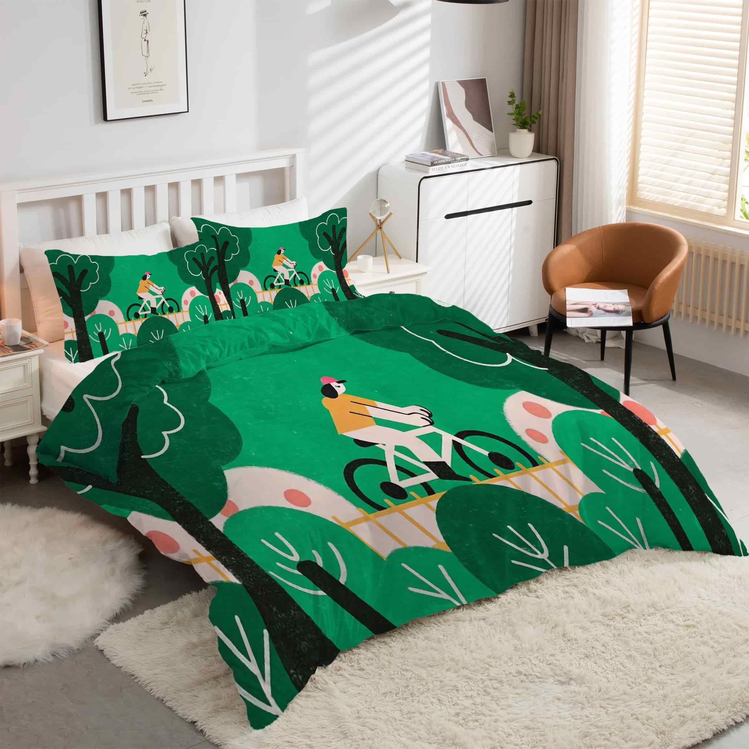Housse couette forêt dessin animé pour créer un cocon magique au lit