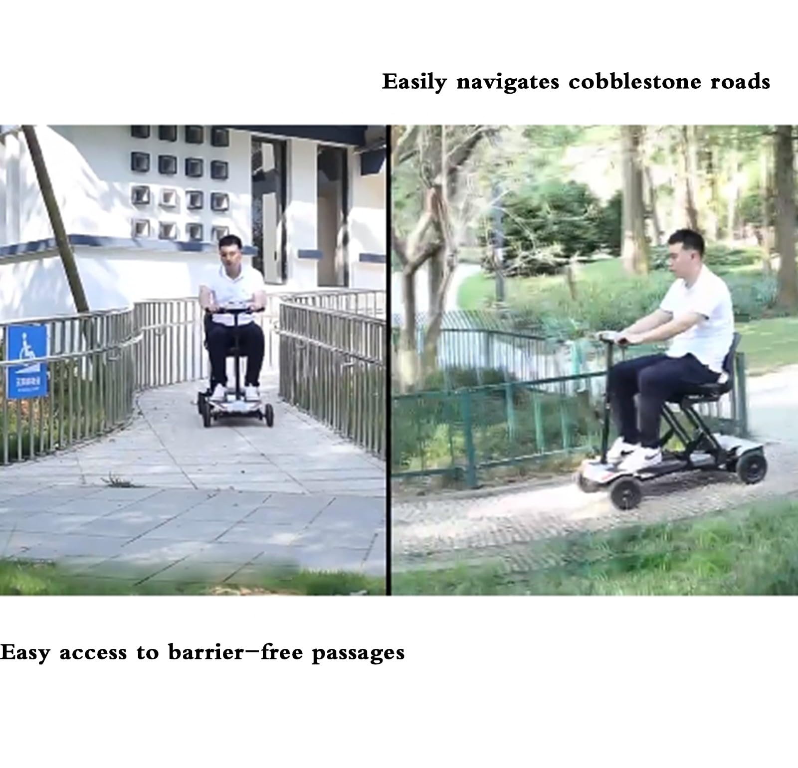 Scooters de Movilidad, Scooter de Movilidad Ligero y Plegable de 4 Ruedascon Batería Extraíble, Asiento cómodo - Ideal para Personas Mayores y discapacitadas