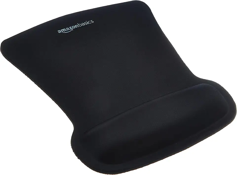 Amazon Basics Irregular Gel Mouse Pad with Wrist Rest, 20 x 25 cm, Black