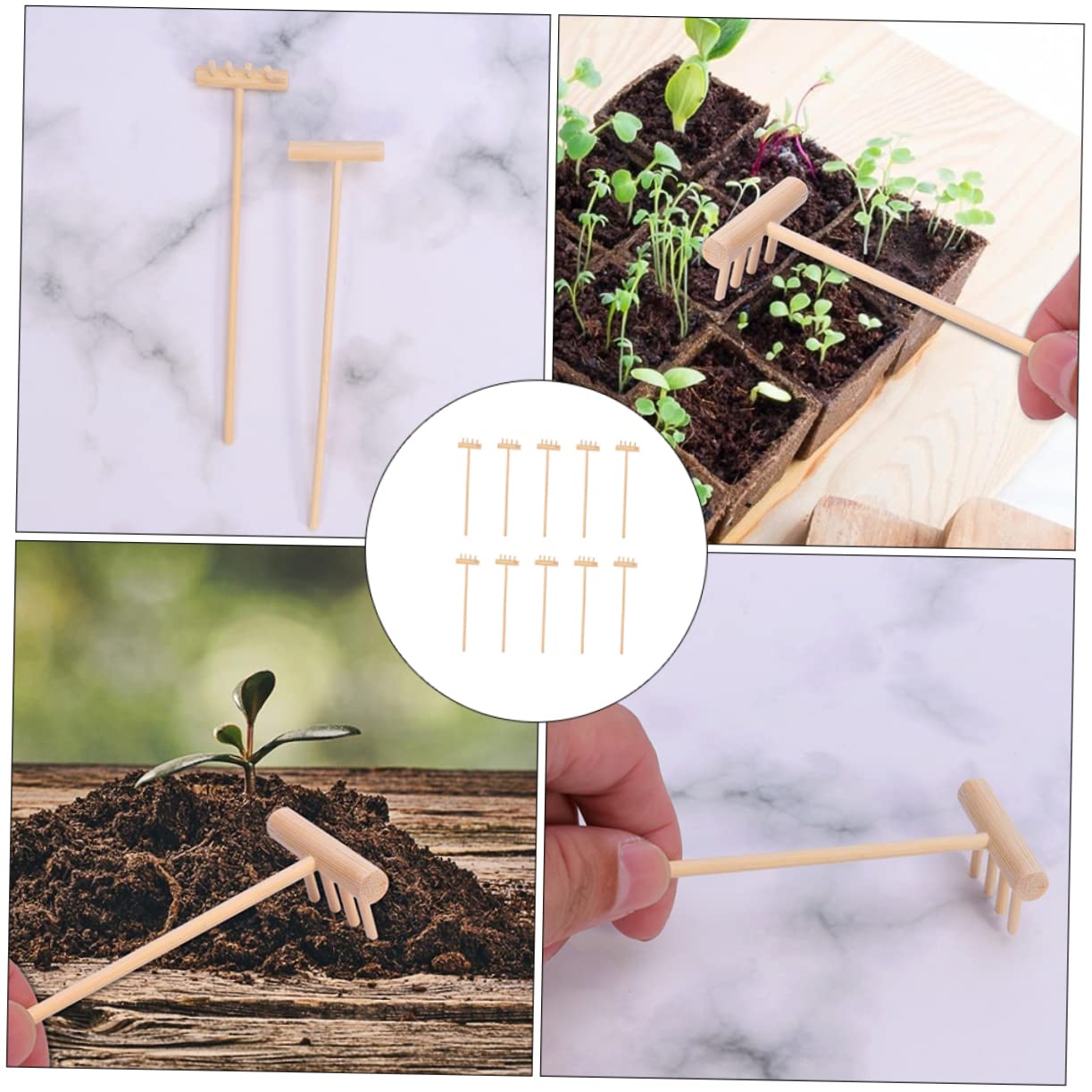 Desk Sand Rake Rateau A Feuille 24 Pcs Mini Zen Garden Rakes - Bamboo Sand Rakes For ...