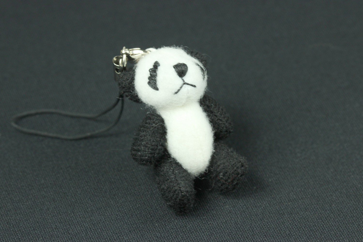 Miniblings Panda Bear Mobile Cell Phone Charm Pendant Teddy Asia Plush White Black