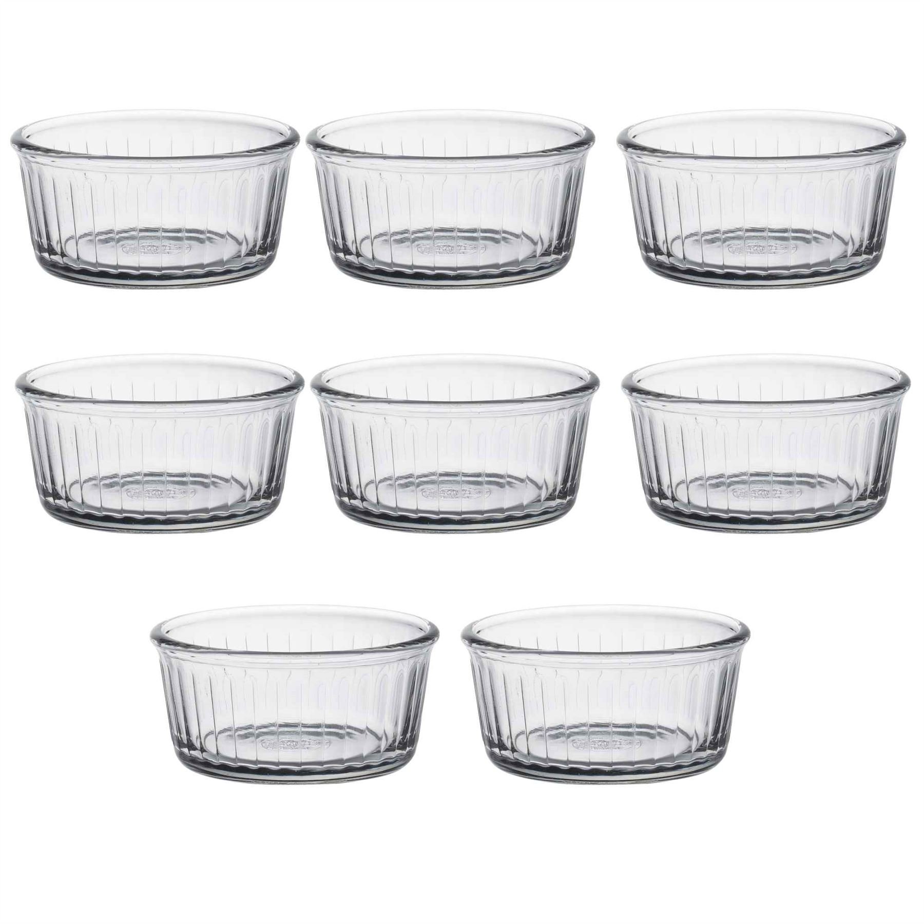 Duralex Glass Ramekins for Crème Brulee - 8.5cm - Pack of 8 - Clear
