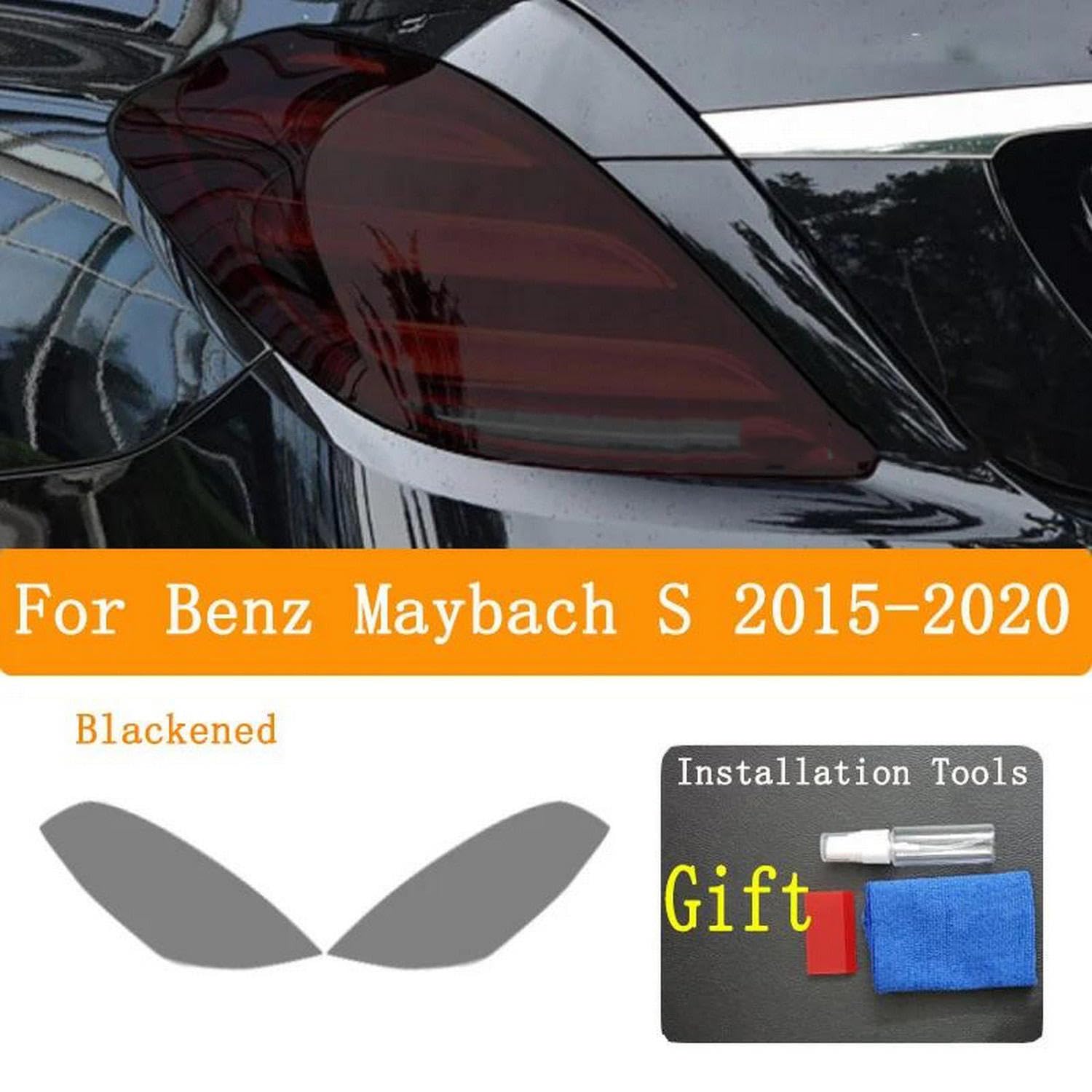 Reflektor samochodowy tylne światło folia ochronna reflektor winyl renowacja przezroczysta czarna naklejka na światło, do Benz Maybach S 2015-2020