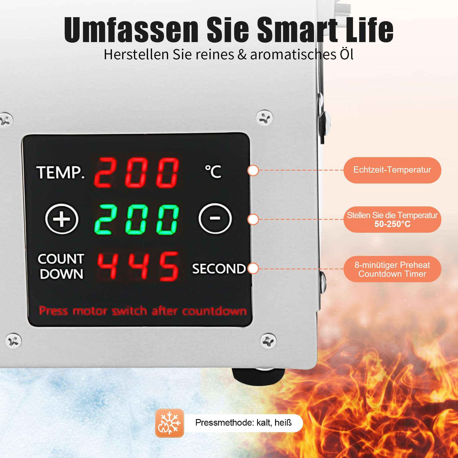 Edelstahl Ölpresse Heiß Kaltöl Extraktionsmaschine Elektrisch öl Automatische Ölpresse Maschine für Walnuss Erdnuss Sonnenblumenkerne