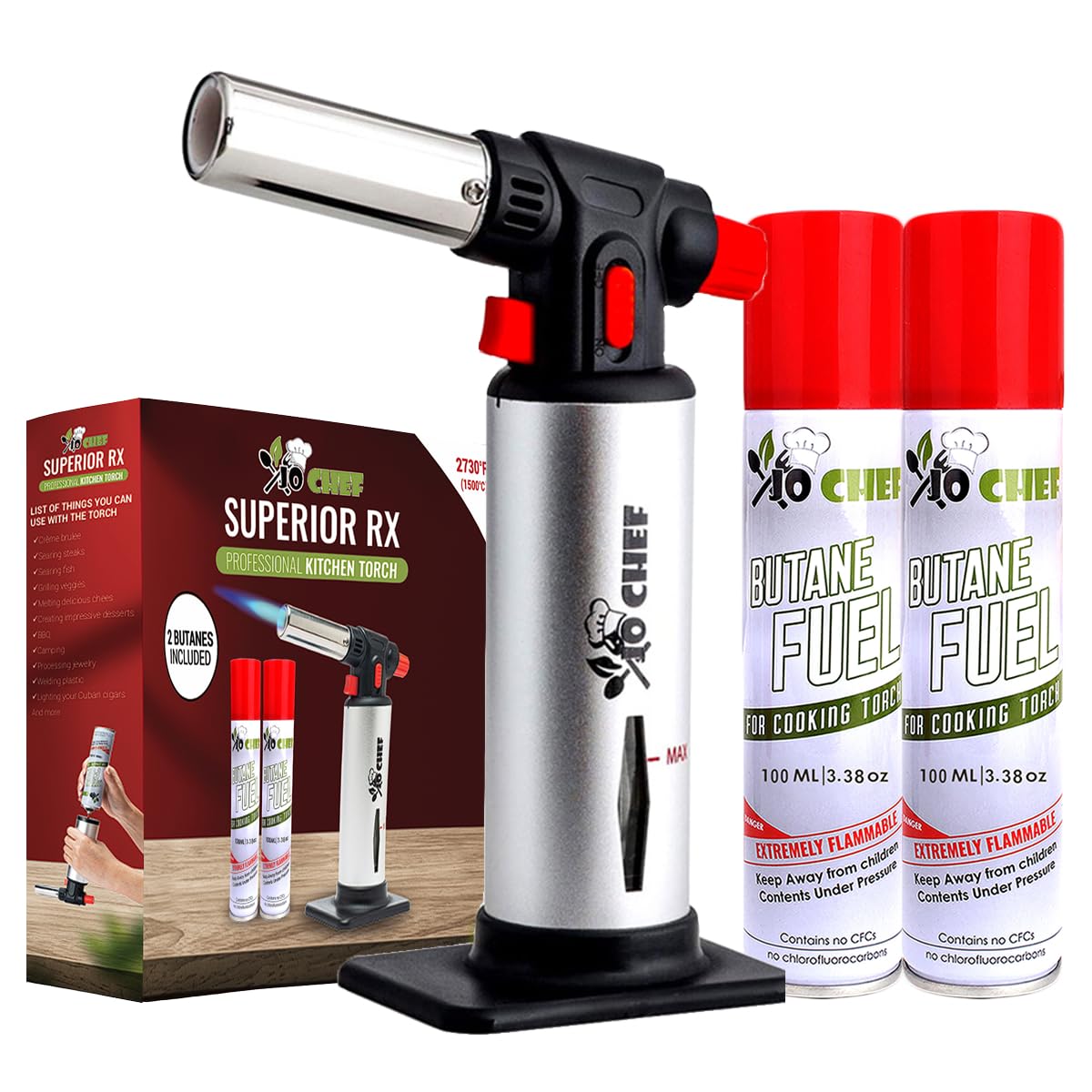 Jo Chef Kitchen Torch with Butane Included