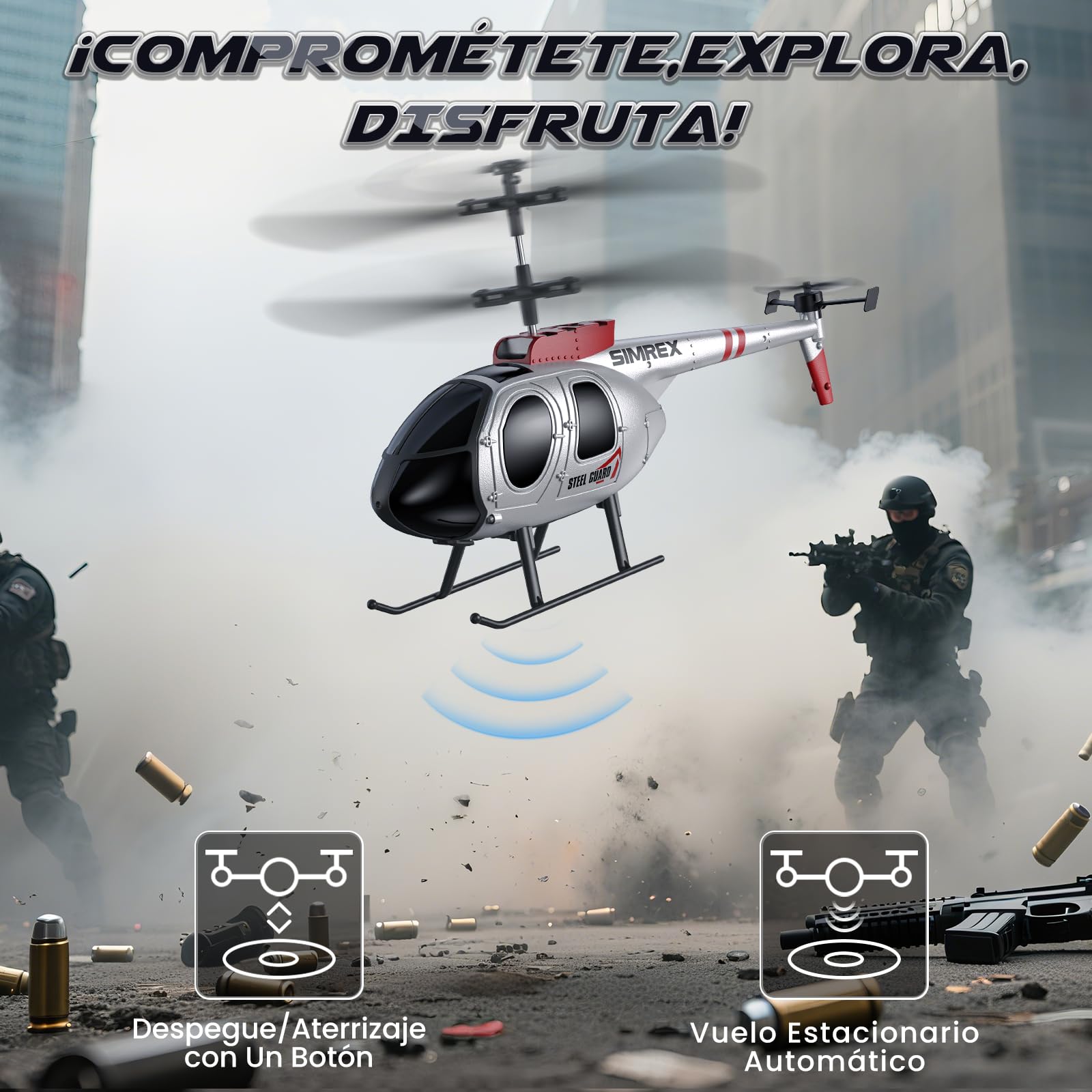 SIMREX Helicóptero, helicóptero teledirigido de 2,4 GHz, 2 modos de velocidad con 20 minutos de tiempo de vuelo, helicóptero rc, mantiene la altura de vuelo, juguete de helicóptero para niños y niñas