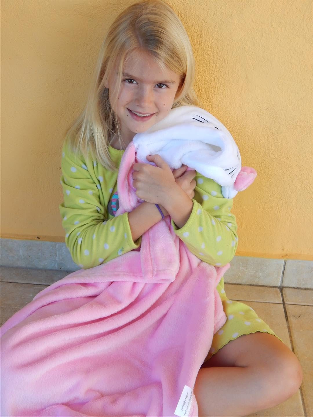 Hooded Toddler Blanket | Plush Soft Animal Baby or Infant Hoodie Blankie 36x27 + Hood (Light Pink)