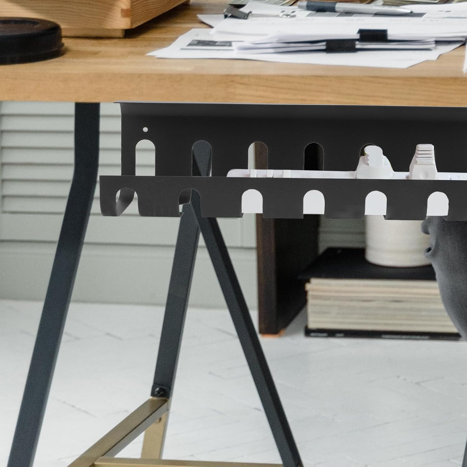 Desk Cable Organizer Iron Wire Storage Rack for Home image 4