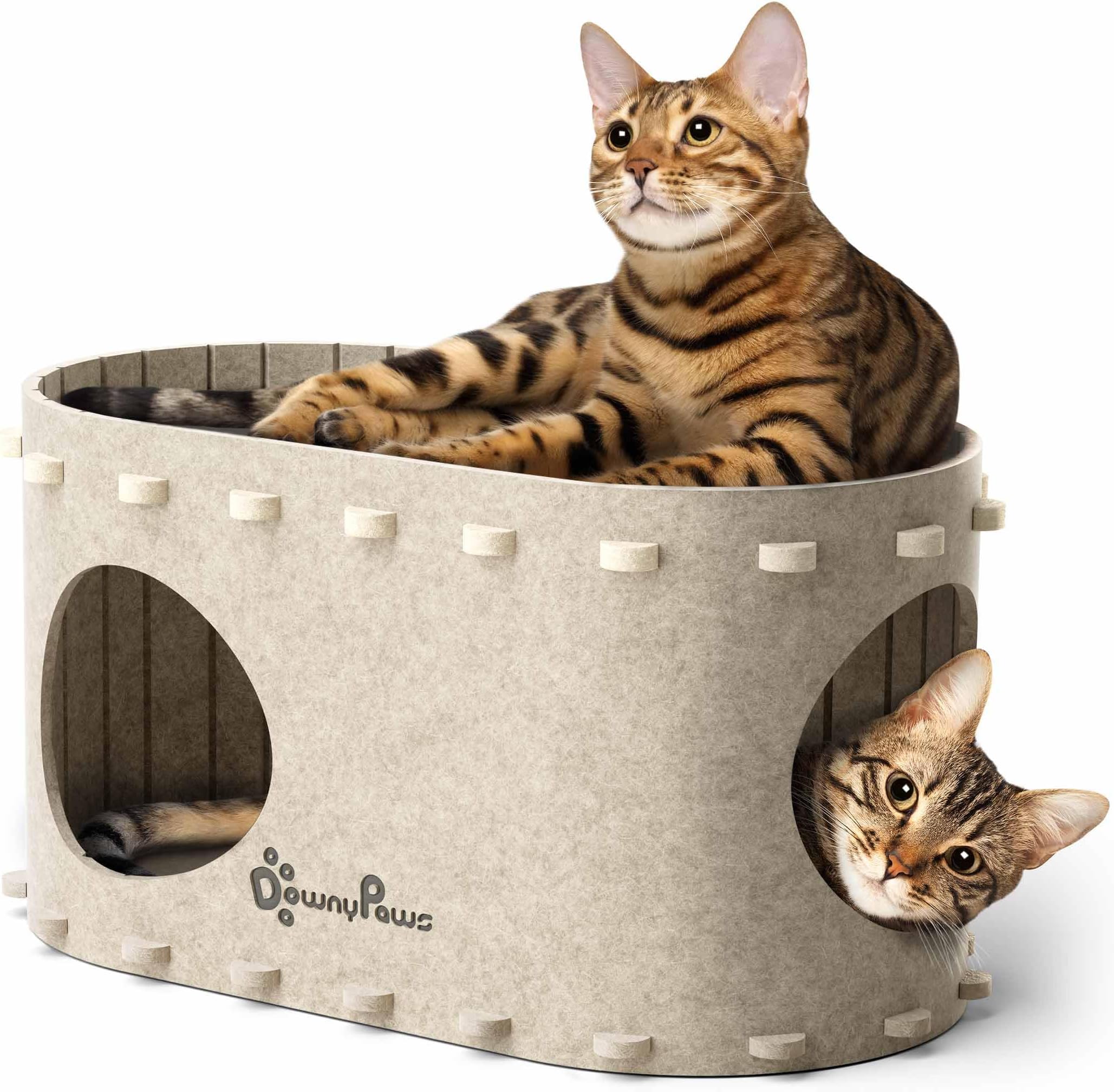D+GARDEN Wicker Cat Bed Dome for Medium Indoor Cats a