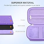 Elonbo Défaut d'avoir porté plainte HP Pignon 2x3” Imprimante photo Smartphone instantanée, Portable Mini Caméra numérique d'impression couleur, sac de voyage dur, porte-imprimante mobile sans fil, violet