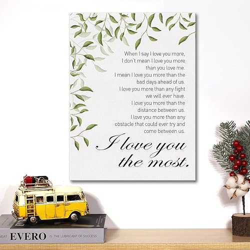 Miniatura 5 de Lienzo decorativo para pared, con texto en inglés When I Say I Love You More, lienzo impreso para boda, matrimonio, pintura, decoración de pared