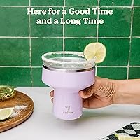 Vista 5 de Reduce Saltini - Vaso de cóctel de 16 onzas, vaso aislado de Margarita con tapa, mantiene las bebidas frías durante 10 horas, alternativa al vaso
