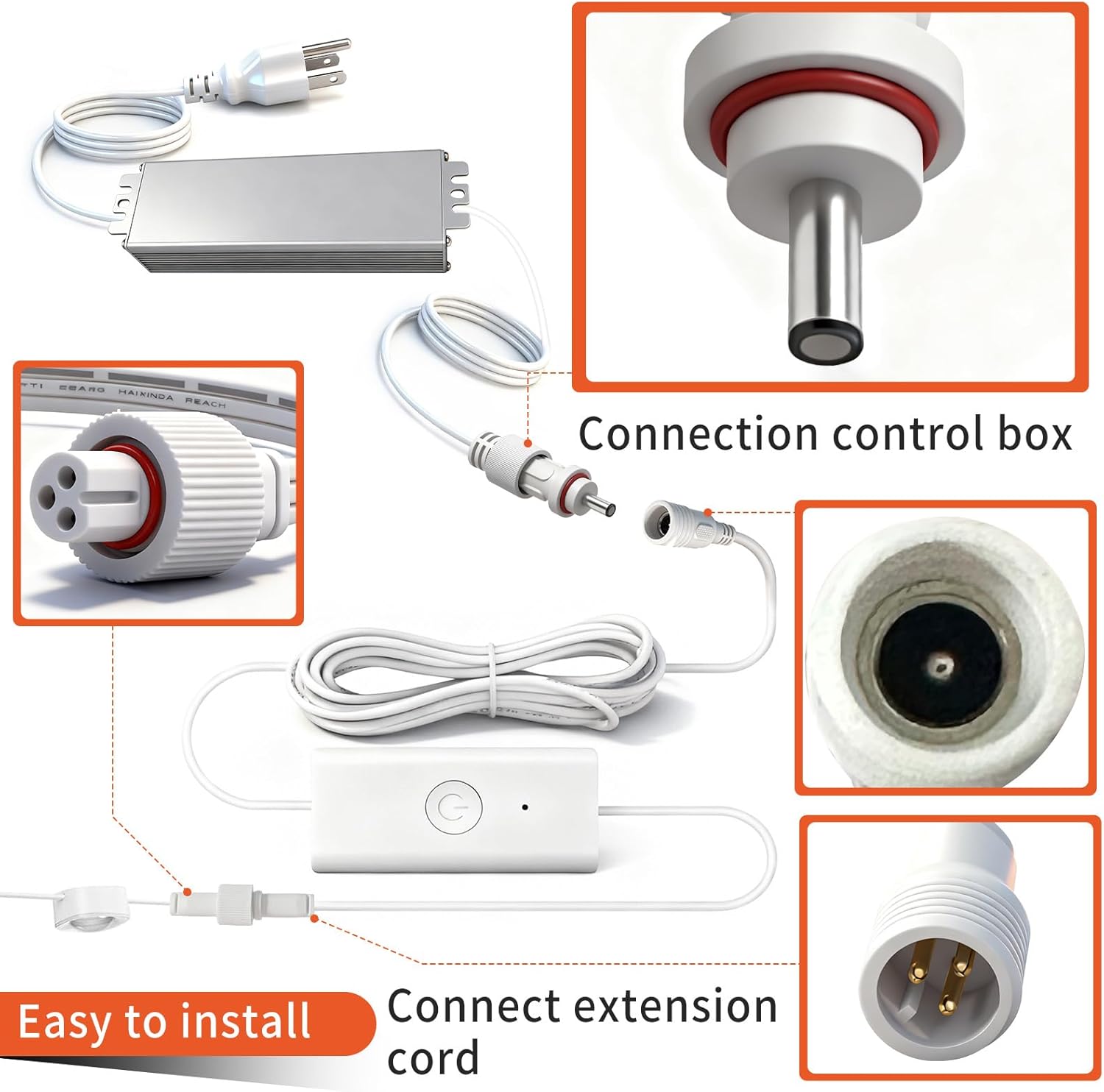 36V Waterproof Power Adapter Charger for Govee Permanent Outdoor Light Compatible with Govee H705D/H705E/H705F Replacement Power Supply Cord(White)