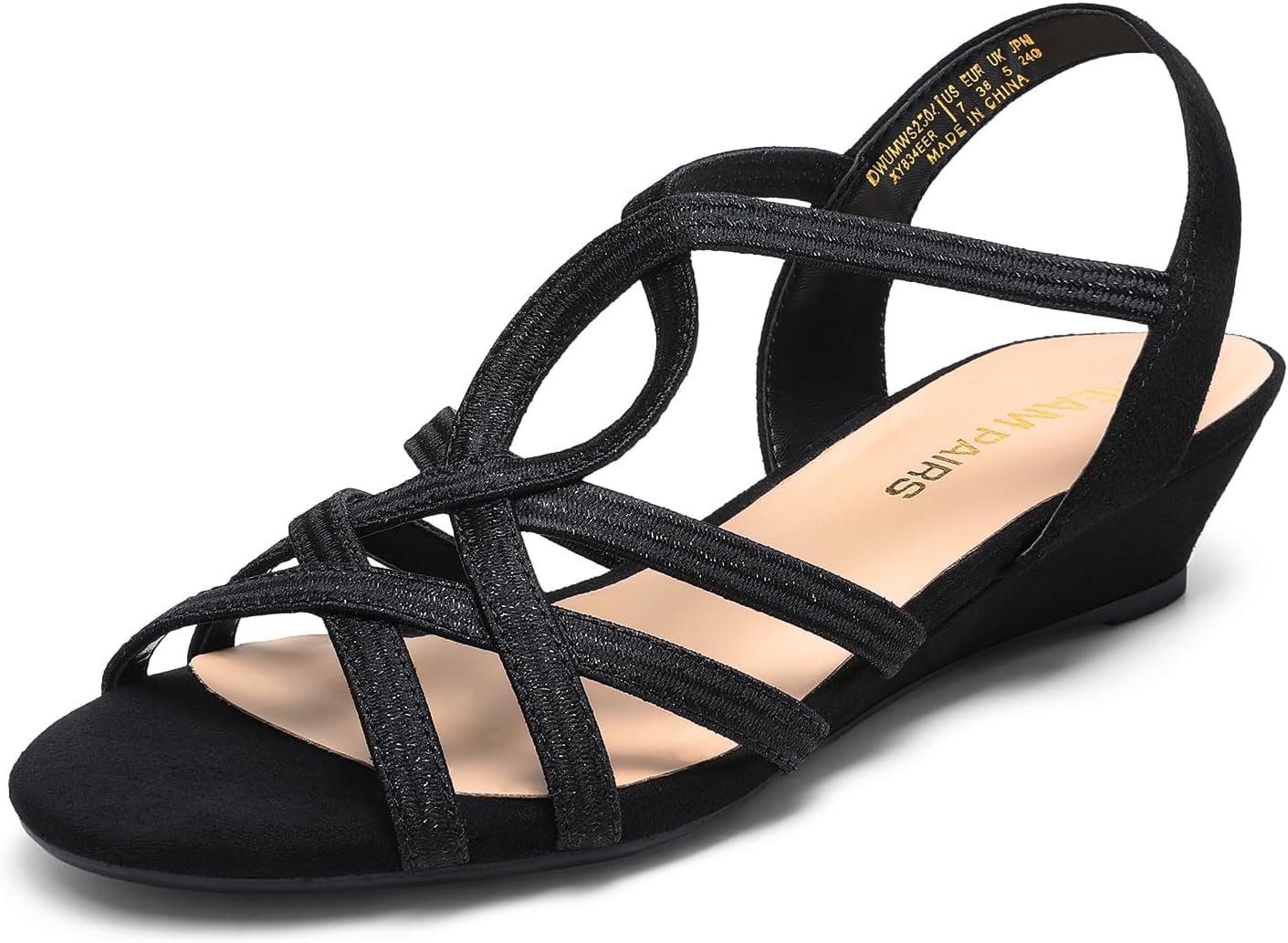 DREAM PAIRS Women's Strappy Wrapped Dressy Wedge Sandals Comfortable Low Heel Casual Summer Shoes