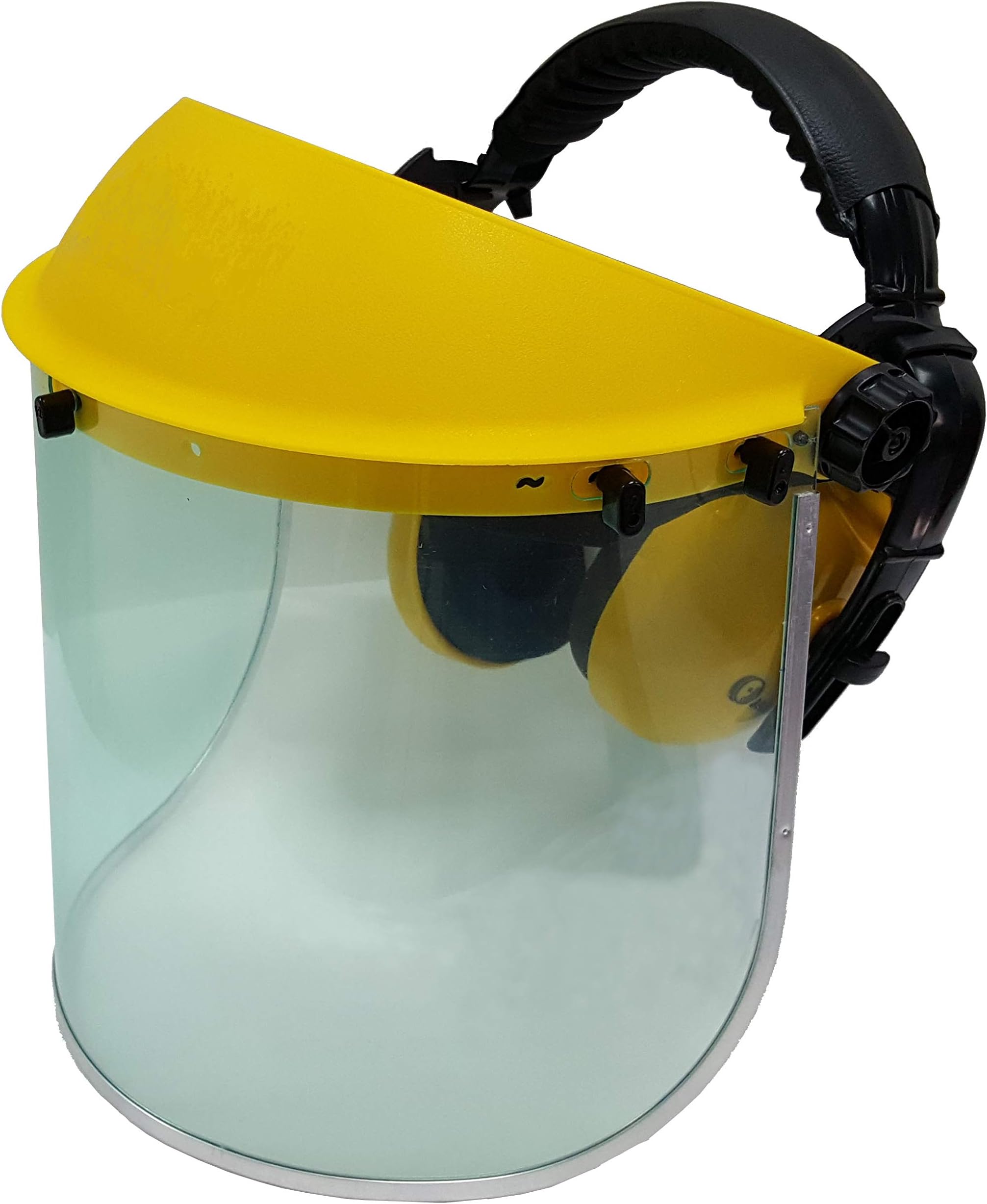 Jasper Browguard Face Shield with Ear Protection Clear Visor with Ear Muffs - ANSI Z87.1 CE EN1731