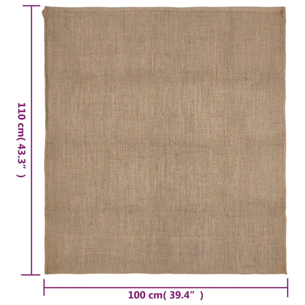 Brokky 155782 Sacchi di Iuta 10pz 100x110 cm 100% Iuta 220 gsm Sacco di iuta grande, sacco di patate, antigelo per piante, svernamento, sacco da giardino, sacchetto di iuta multifunzionale, resistente