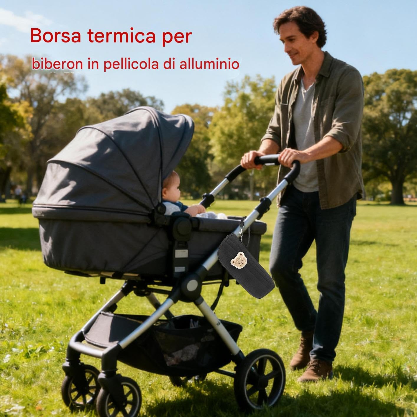 Borsa Termica per Biberon,Porta Biberon con Design Orso | Tote Portatile per Conservazione Trasporto Latte Materno - Conservazione Alimenti Trasporto Viaggi all'Aperto