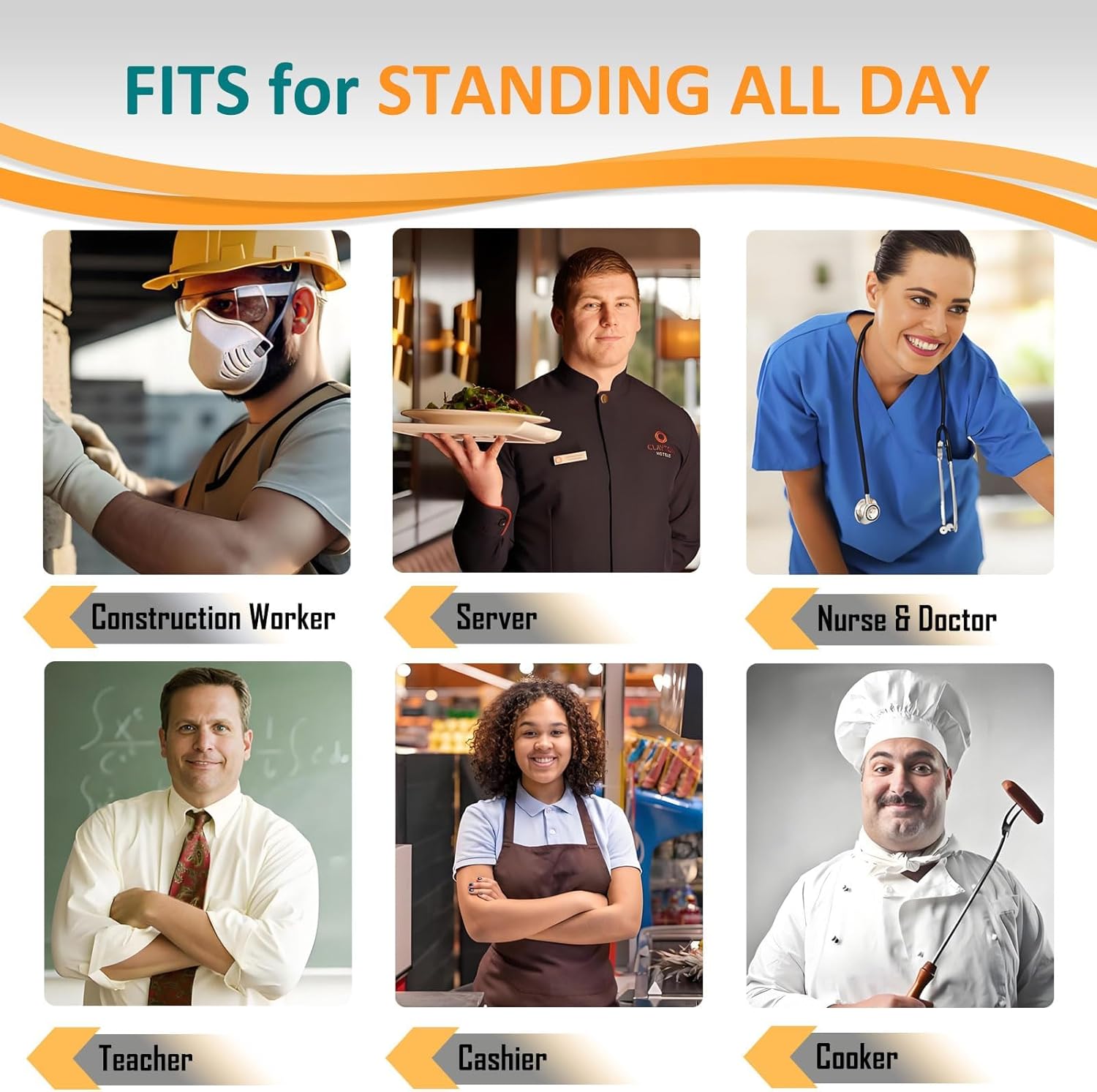 Plantar Fasciitis Insoles for Standing All Day, Heavy Duty High Arch Suppport Pain Reflief Orthotic Insert for Flat Feet Women Men Work Boots Shoe - Image 6