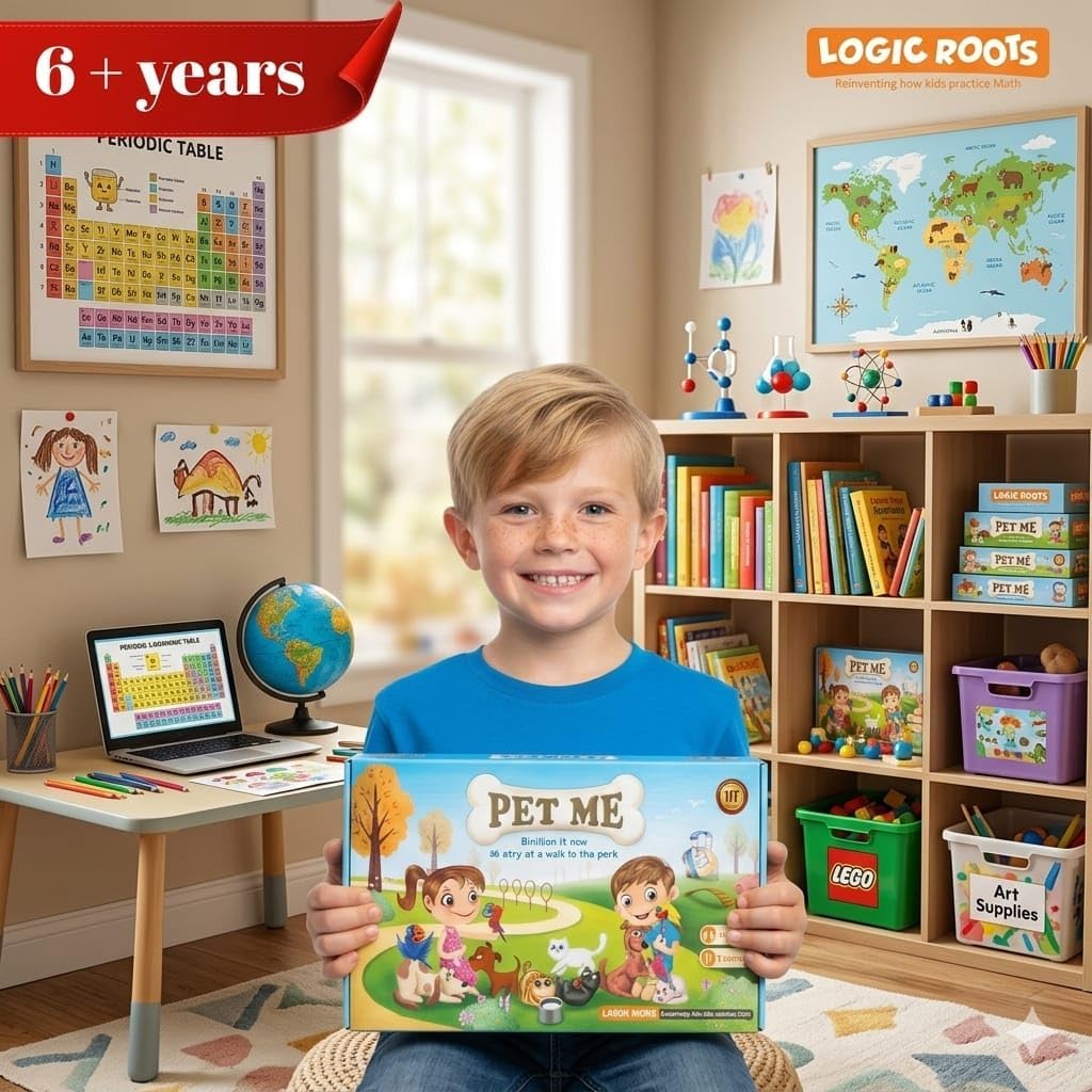 Multiplication and Division Game - Fun Math Board Game, Easy Start STEM Toy, Educational Gift for Kids (Girls & Boys), Homeschoolers, Grade 1 and Up (Pet Me)