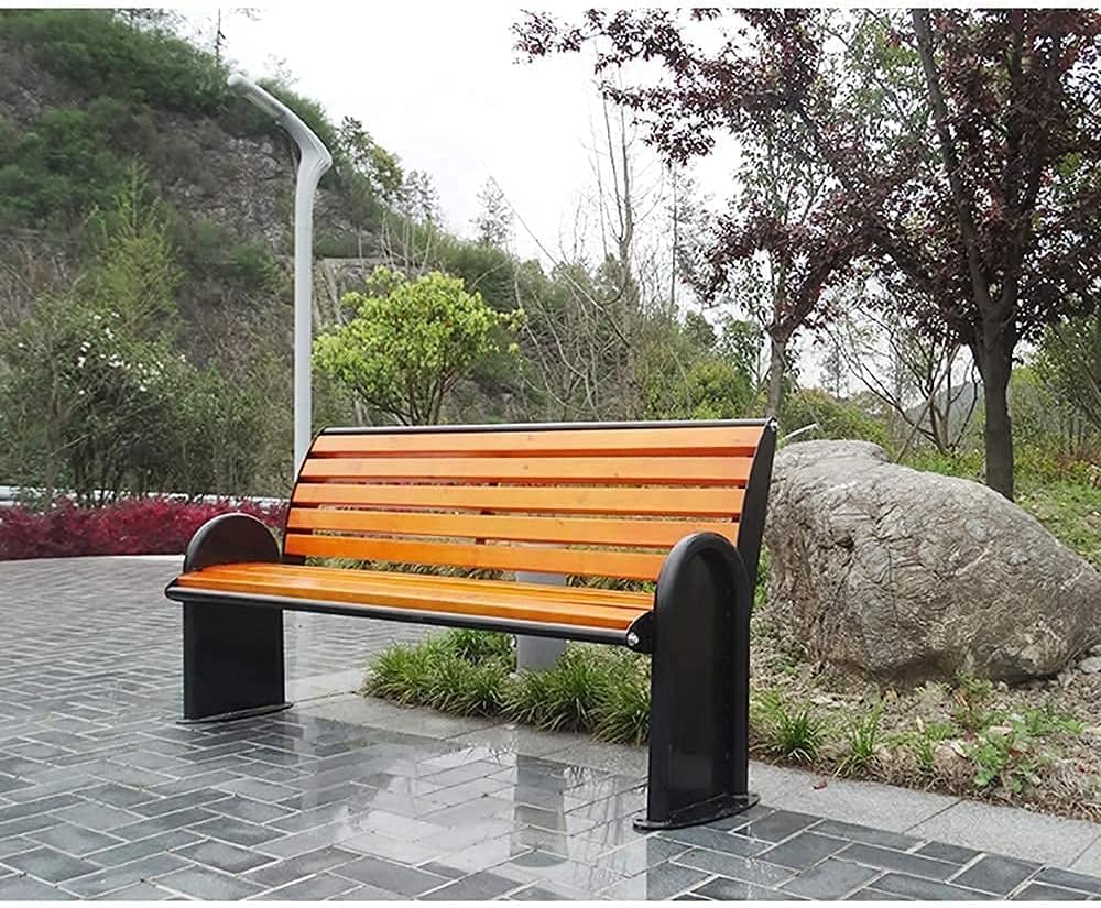 Garden Bench Outdoor Park Bench Patio Bench Outdoor Furniture for Park Urban Street Lawn Square(with Backrest,150cm)