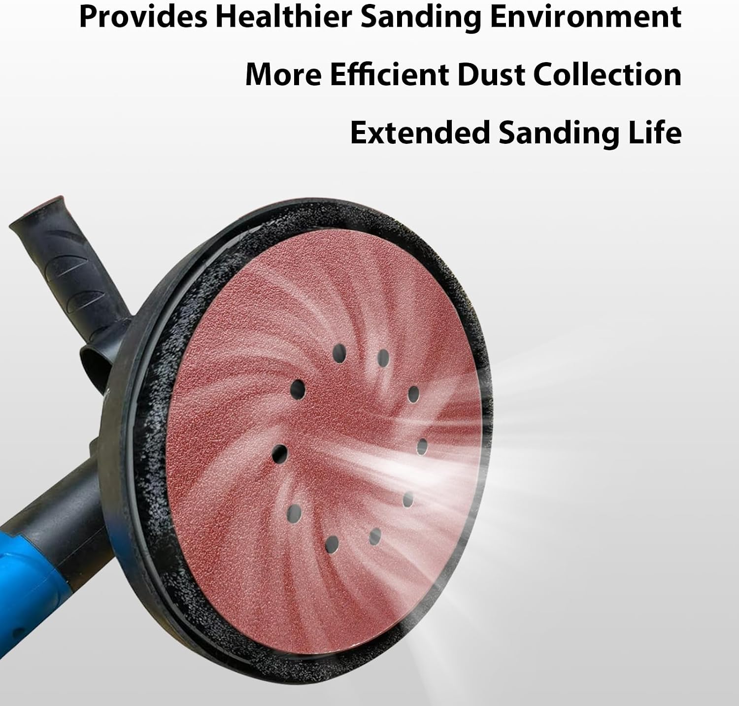 20Pcs 9 Inch 10 Holes Sanding Discs 60 Grit Sander Pad Flocked Aluminum Oxide Hook and Loop Adhesive Sandpaper for Random Orbital Sander Used for Stone Metal Wood Floor Paint and Plastic