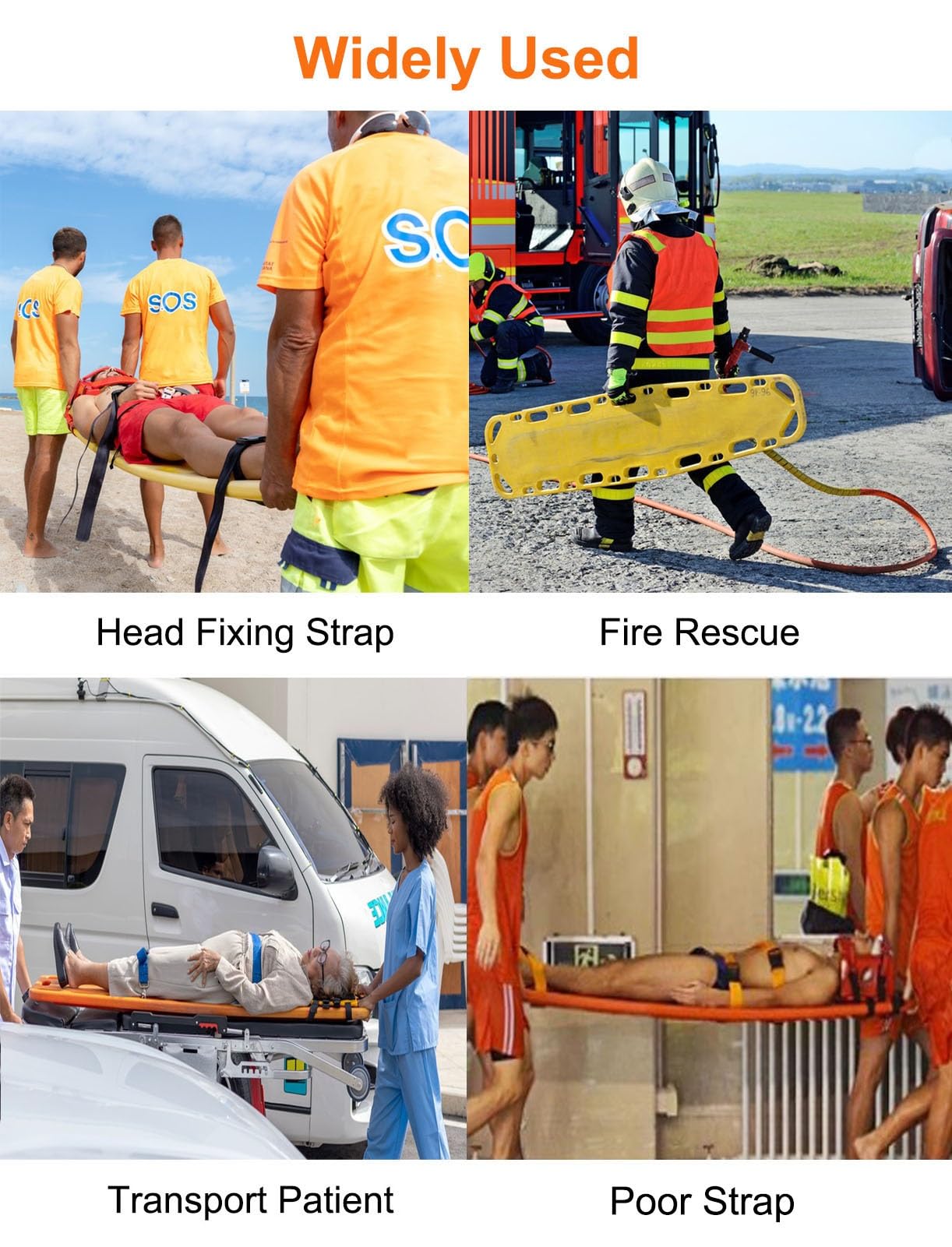 Brancard de Sauvetage Aquatique Planche Dorsale Flottante pour Parcs Aquatiques, Brancards Médicaux D'immobilisation des Patients, Planche Dorsale de Sauvetage pour Brancard D'ambulance(138x35x5cm(54.