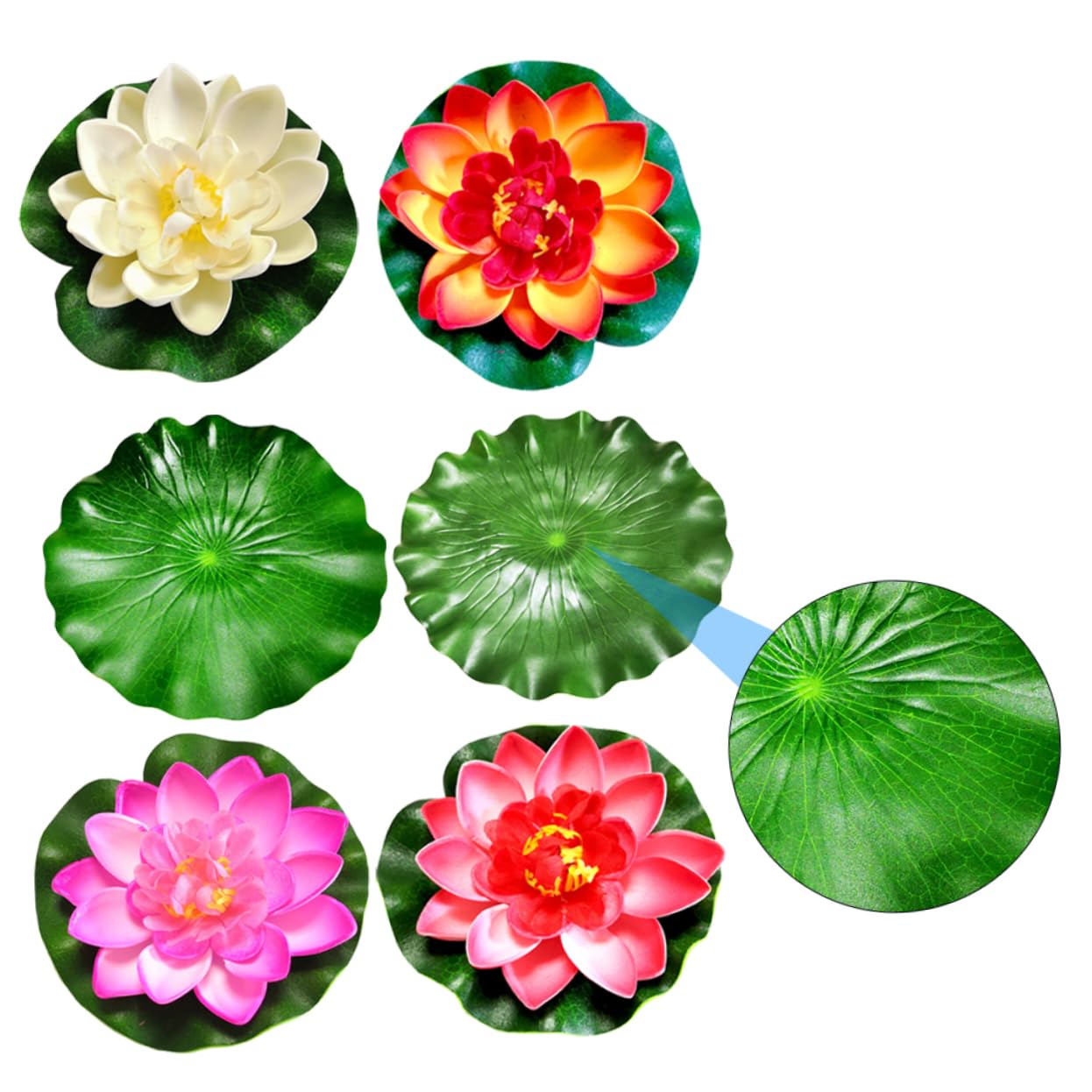 Feuilles de nénuphar et lotus artificiels flottants pour masquer le vide d'un bassin