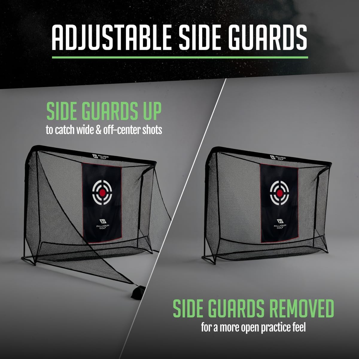 Palladium Golf Net - Extra Durable Practice Hitting Net with High Impact Screen - Features Ball Return & Collection and Simulator Screen Compatibility - for Indoor and Outdoor Use