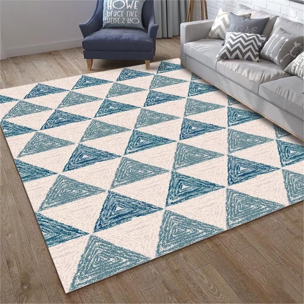 Moquette sol chambre fille bleu 180x280cm lavable et moderne