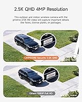 Vista 5 de 2.5K Security Camera Wireless Outdoor, Battery Powered Indoor Camera Free Person Detection, Magnetic Mount Cameras for Home Security, Color Night