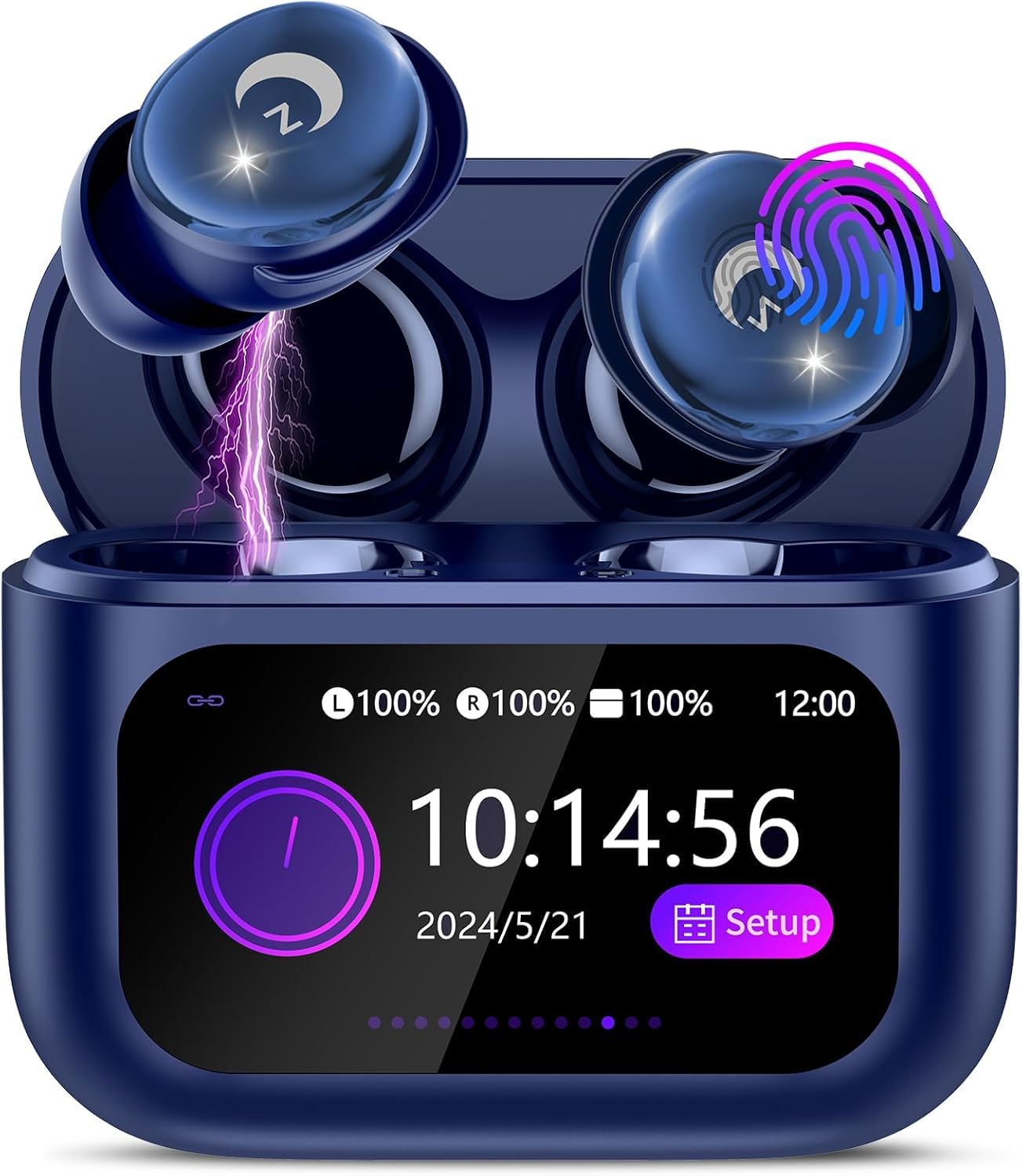 Kabellose Ohrhörer mit Smart-Touchscreen, 2026 Mini-Schlaf-Ohrhörer, Bluetooth 5.4-Kopfhörer, In-Ear-Kopfhörer mit Geräuschunterdrückung, 48H Spielzeit, Hi-Fi-Stereo-Sound, 5 EQ-Modi/IP7 wasserdichte