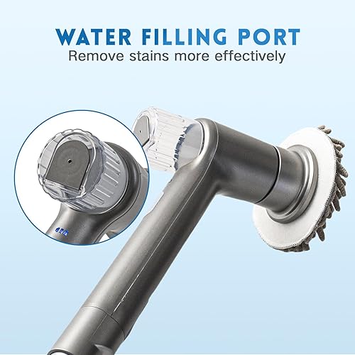 Miniatura 3 de Limpiador eléctrico giratorio, rociador con cepillo de limpieza inalámbrico de espuma, limpiador de ducha de 2 velocidades, cepillo de limpieza de