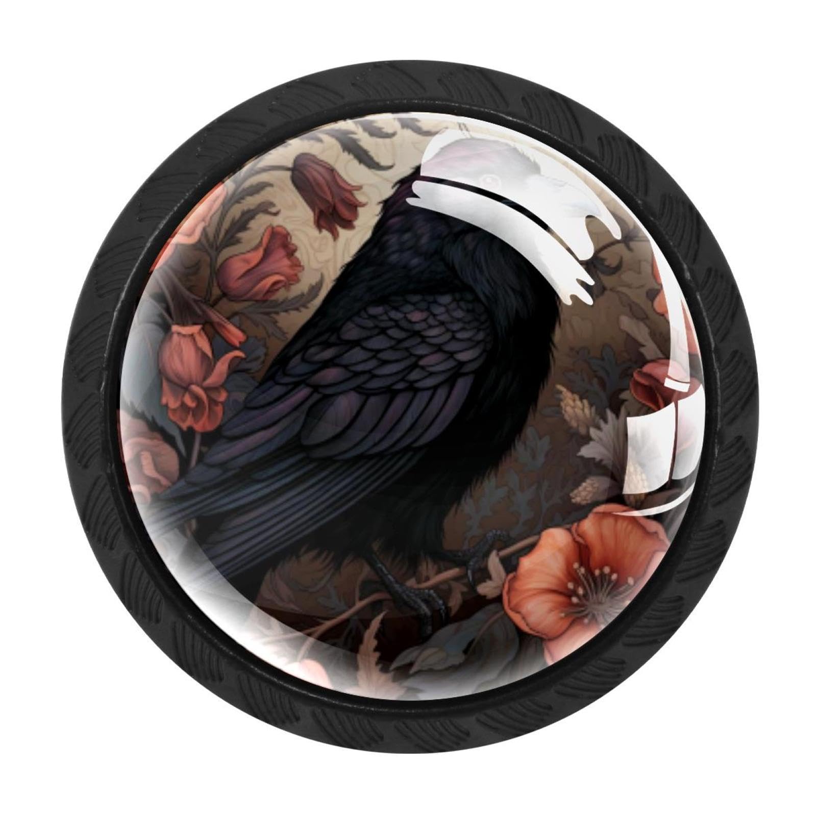 Chenzzzz Multicolored 13 4 Pieces Crow Kitchen Cabinet Knobs Drawer Knobs Dresser Knobs Black Knobs Drawer Pulls Dresser Drawer Handles Knobs For Dresser Drawers