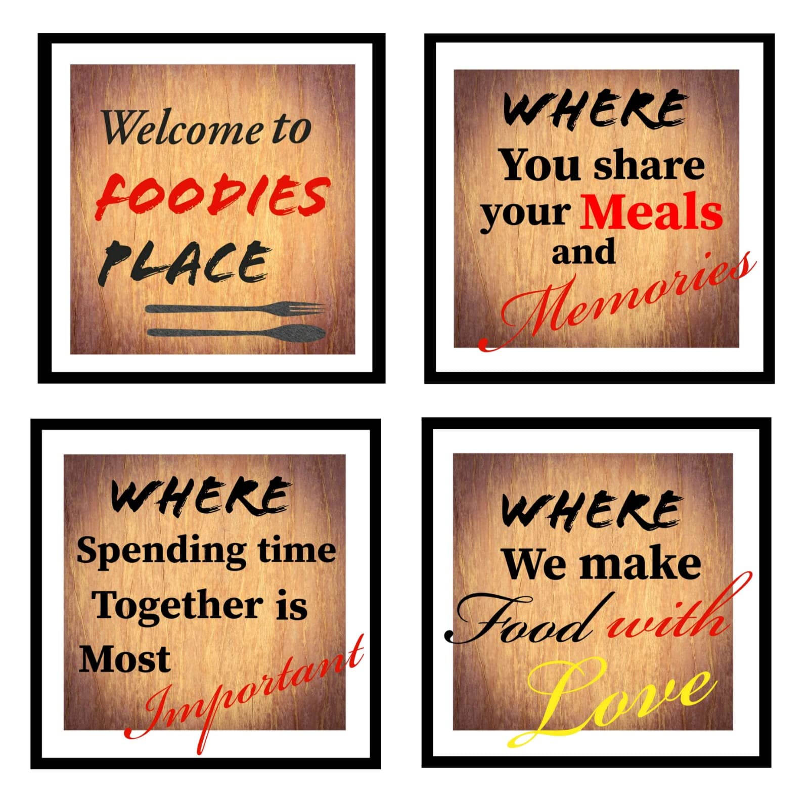 ARAkri Food Theme cooking quote Wall frame Painting with quotes for Restaurant Kitchen hotel Cafe Wall Decor - Decor for Home kitchen (10x10 inch) set of 4 (style2) (B0BVWTJB27) Amazon Price History, Amazon Price Tracker