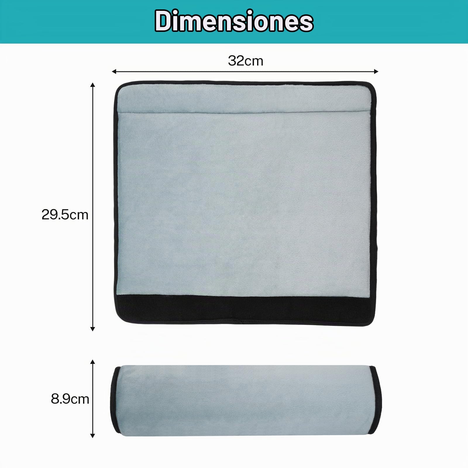 Almohadillas para reposabrazos para sillas de Ruedas, 2 Unidades de reposabrazos, Fundas Acolchadas de Espuma viscoelástica, BlueGrey