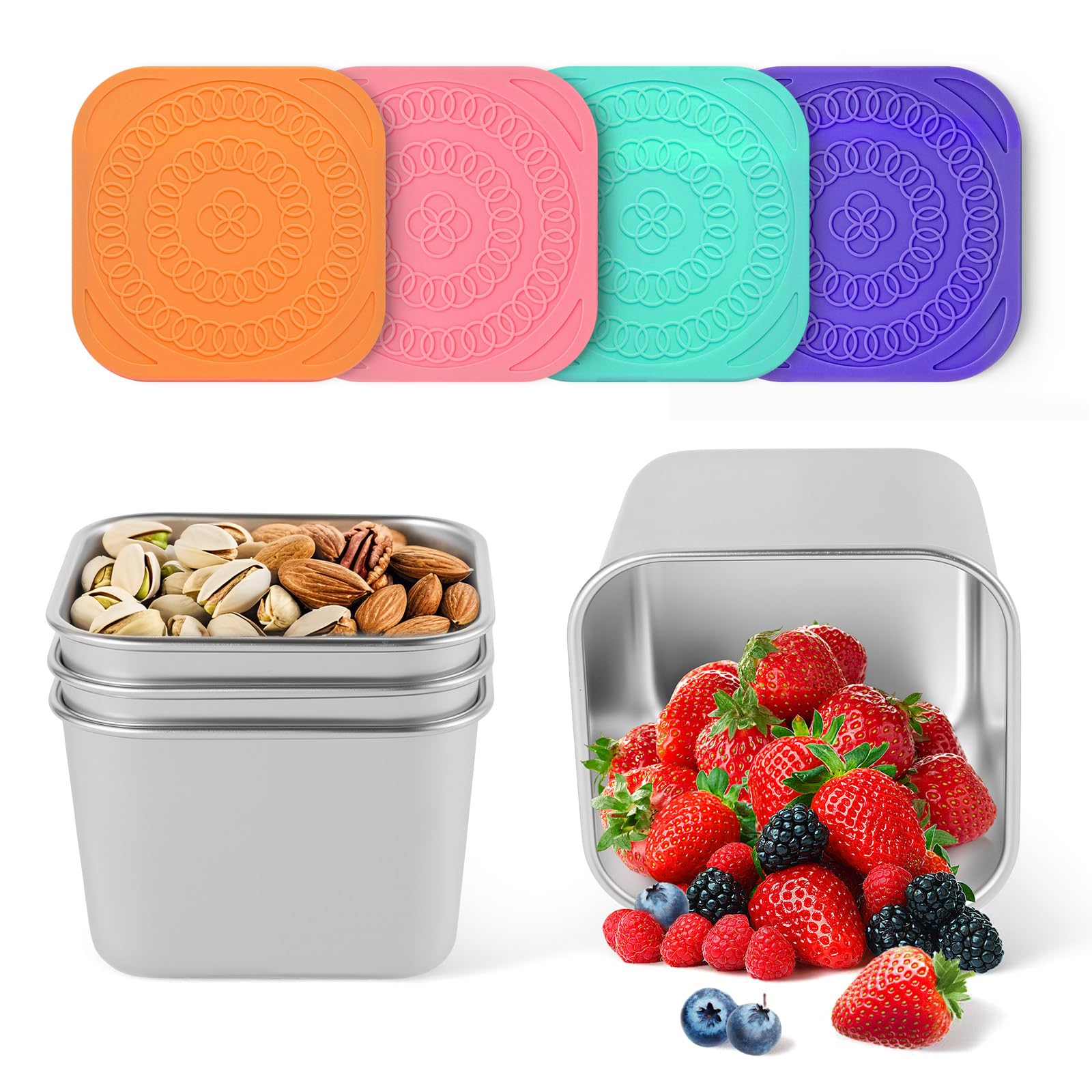 Farielyn-X 4Pack Stainless Steel Snack Containers (6oz)