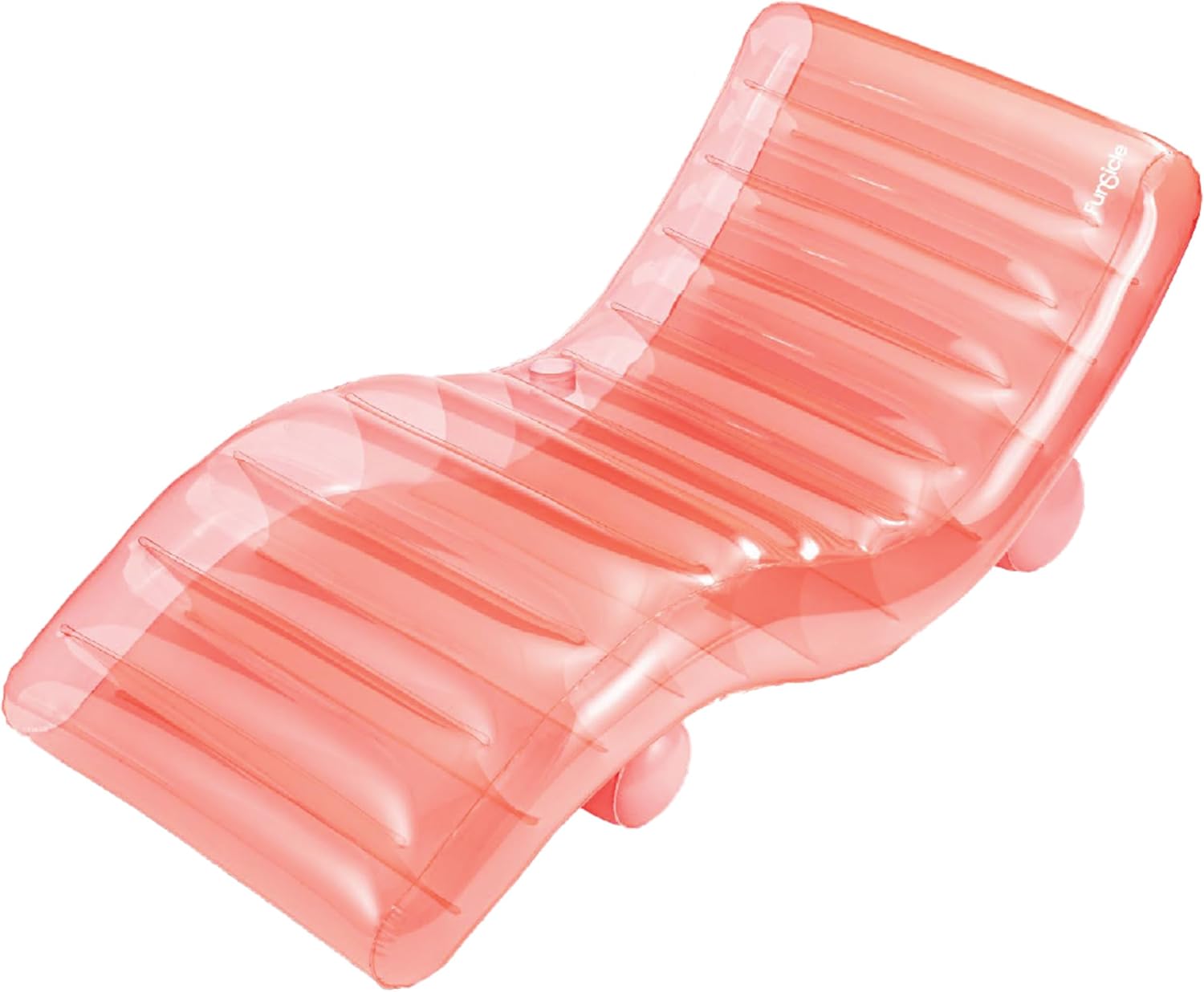 Maccabi Art 5.6ft FunChaiser Inflatable Lounge Chair, Blushing Pink Pool Float for Adults with Backrest, Leg Support, Cup Holder & Repair Patch