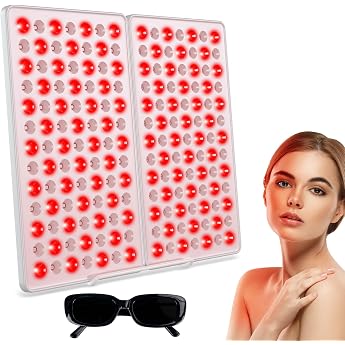 Relassy Red Light Panel 660nm &amp; 850nm 182 LEDs Timer Stand | 660nm &amp; 850nm Red Light with 182 LEDs, Timer &amp; Stand - For Face 