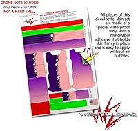 Vista 4 de Skin Decal Wrap 2 Pack para DJI Ryze Tello Drone Ripped Colors Purple Pink Drone no incluido