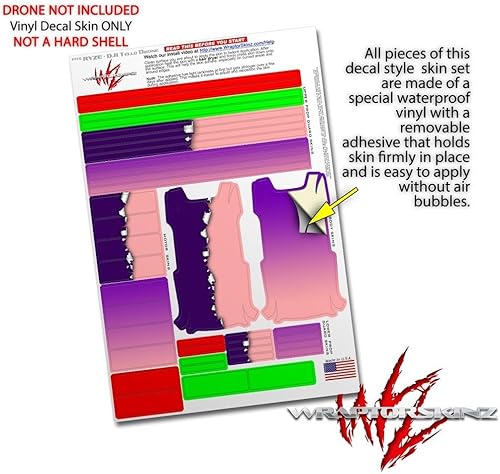 Miniatura 4 de Skin Decal Wrap 2 Pack para DJI Ryze Tello Drone Ripped Colors Purple Pink Drone no incluido