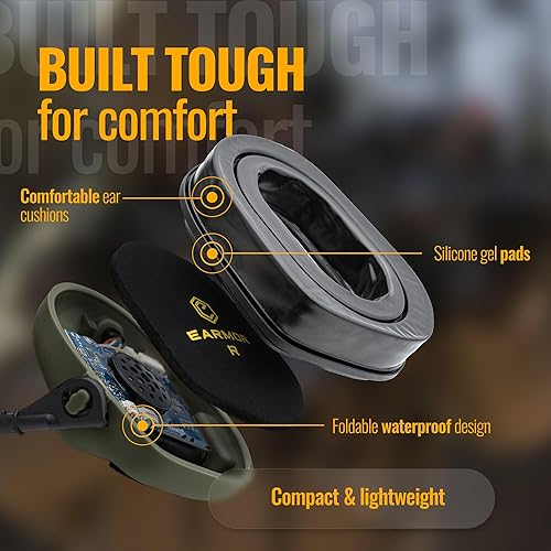 Miniatura 5 de EARMOR M32 PLUS - Auriculares tácticos para casco, auriculares con cancelación de ruido con micrófono para disparar y cazar, chaqueta Nato TP120,