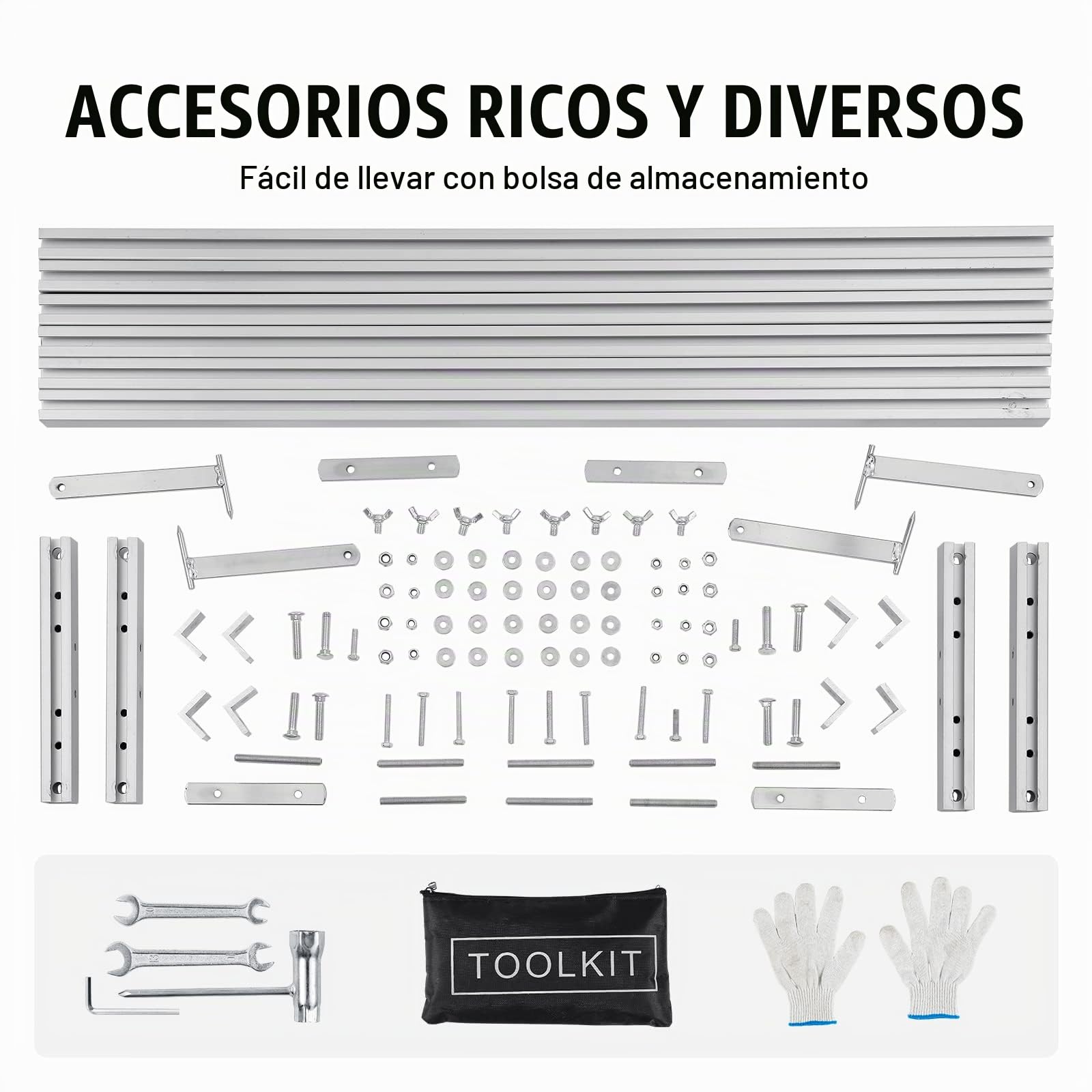 VEVOR Sistema de Guía de Riel de Molino Guía de Fresado de 9 pies 4 Kits de Barra Transversal Sistema de Riel de Aserradero de Aluminio Funciona con Aserraderos de Cadena para Carpinteros de Molinos