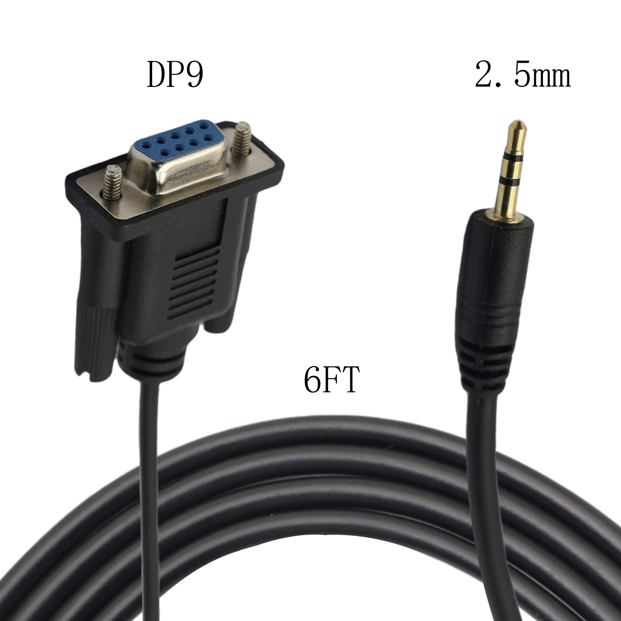 DB9 żeński do 2,5 mm, stereo 2,5 mm jack do DB9-F 9-pinowy kabel konwertera portu szeregowego RS232