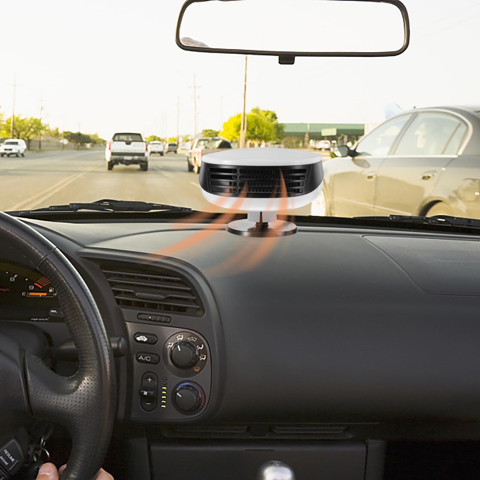 TOYANDONA Calefactor Portátil para Coche 12v Función de Desempañador y Descongelador de Parabrisas Ventilador Ajustable para Calefacción Rápida Vehículos Suv y Autocaravanas