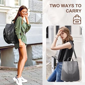 VASCHY Women Backpack, Anti Theft Ladies Backpack Purse Convertible Handbag