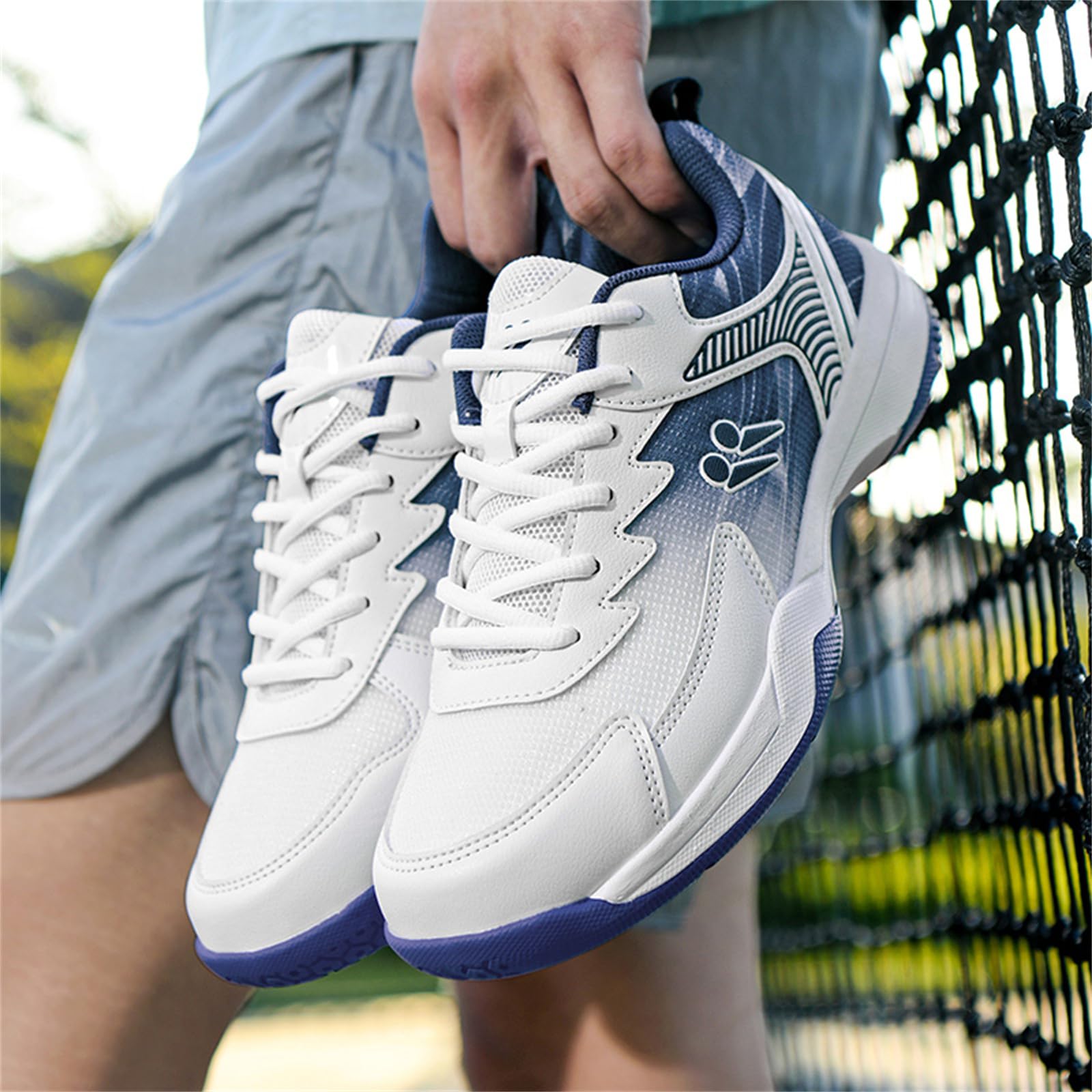 JiuQing Męskie buty do badmintona korty tenisowe pickleball buty sportowe lekkie obuwie fitness